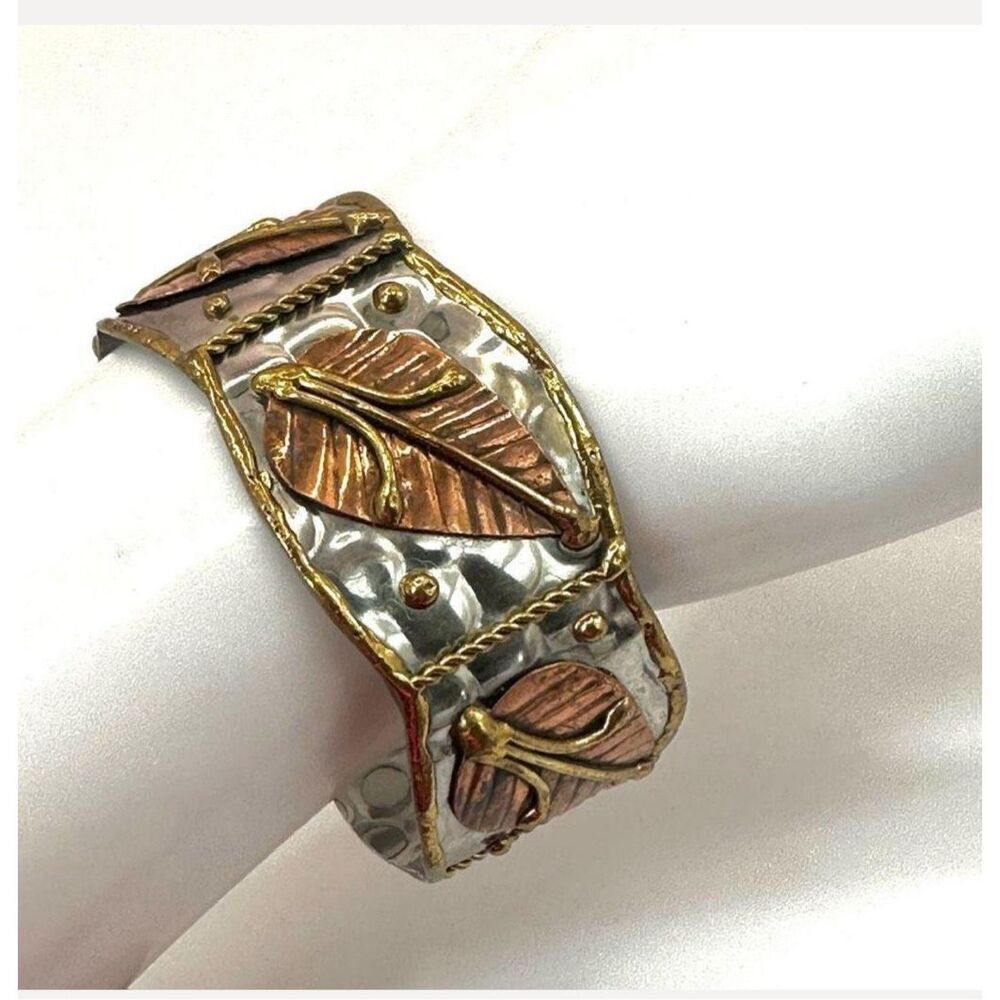 Copper and brass cuff bracelet